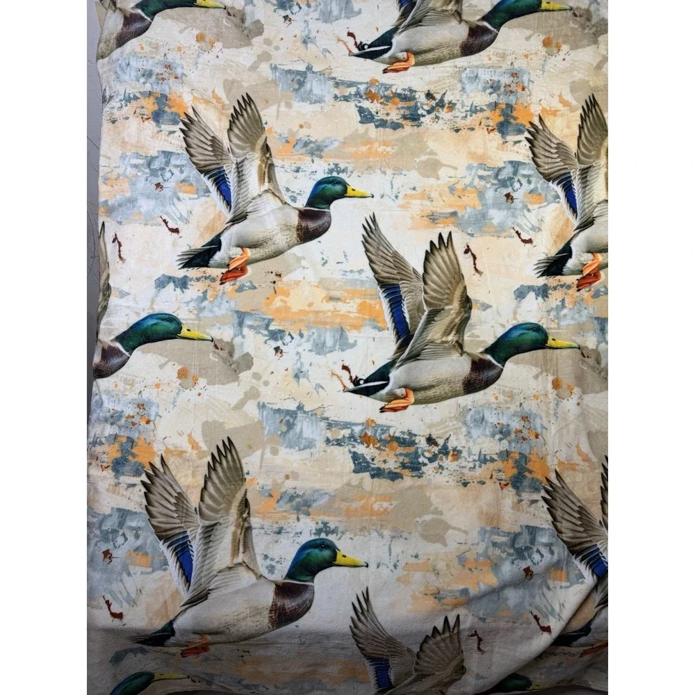 Duck Hunting Throw Blanket Mallard Ducks Plush Fleece 60x50 Camo Lodge‎ Cabin